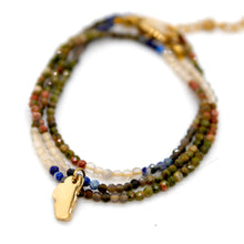 Load image into Gallery viewer, Lake Tahoe Mini Stone Gold Charm Necklace