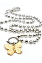 Load image into Gallery viewer, Gold Butterfly Convertible Silver Chain Necklace