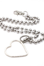 Load image into Gallery viewer, Silver Heart Outline Convertible Silver Chain Necklace