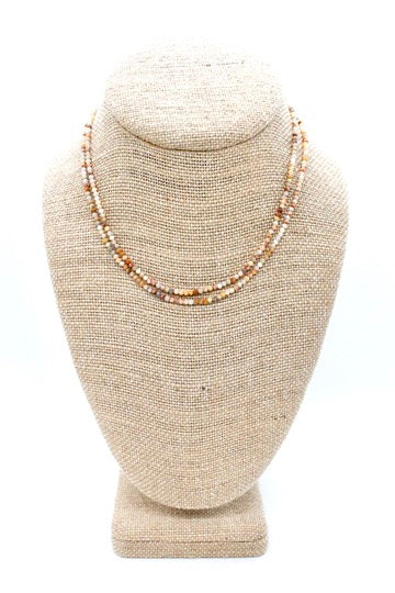 Delicate Faceted Mini Semi Precious Stone Beaded Necklace - N9-101