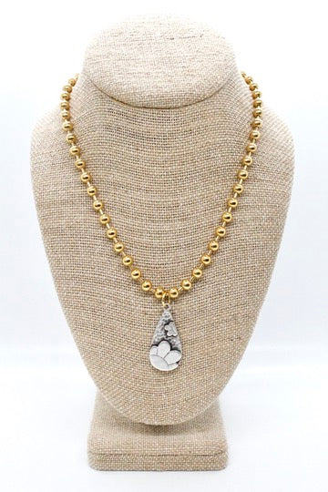 Flower Cutout Pendant Convertible Gold Chain Necklace