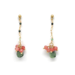 Ruby Zoisite Dangle Earrings E4-179 -French Flair Collection-