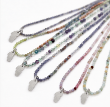 Load image into Gallery viewer, Lake Tahoe Mini Stone Silver Charm Necklace