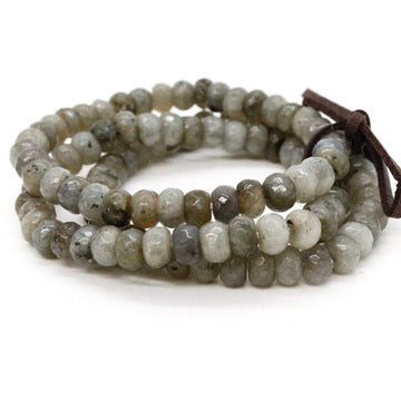 Faceted Labradorite Three Strand Bracelet -BL-LB
