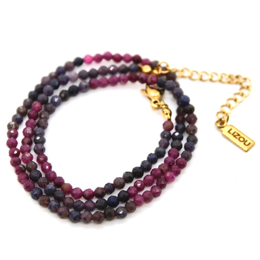Short Gradient Sapphire Stone Necklace - N9-200GS