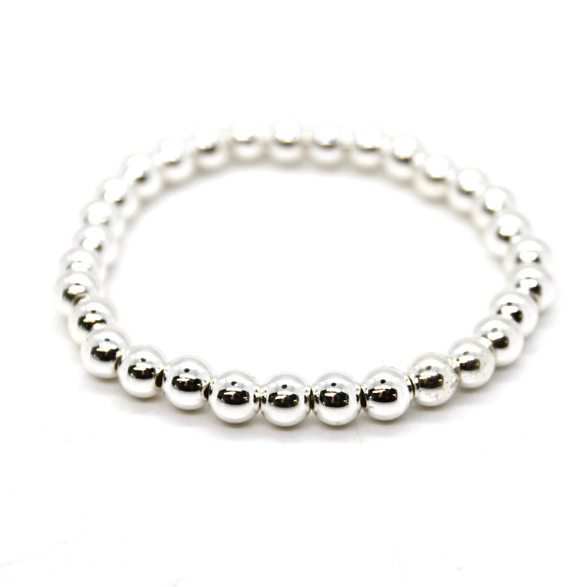 Plain and Classy Silver Stretch Bracelet - B4-031S