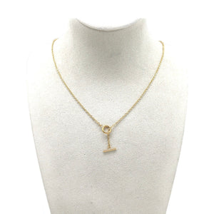 Delicate 24K Gold Plate Chain with Toggle Clasp N2-2369 -French Flair Collection-