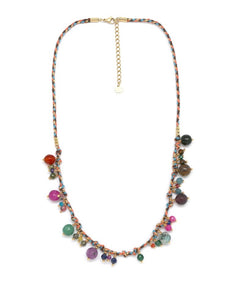 Braided Necklace with Semi Precious Stones N2-2359 -French Flair Collection-