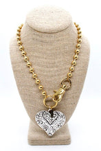 Load image into Gallery viewer, Double Heart Pendant Convertible Gold Chain Necklace