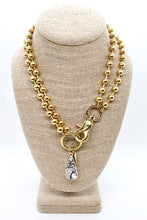 Load image into Gallery viewer, Raven Bird and Moon Phases Pendant Convertible Gold Chain Necklace