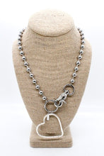 Load image into Gallery viewer, Silver Heart Outline Convertible Silver Chain Necklace