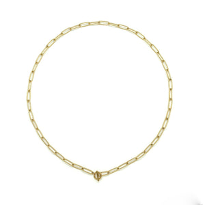 Mini Toggle Clasp on 24K Gold Place Chain Necklace N2-2368 -French Flair Collection-