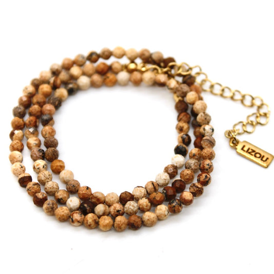 Short Picture Jasper Stone Necklace - N9-200PJ