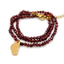 Load image into Gallery viewer, Lake Tahoe Mini Stone Gold Charm Necklace