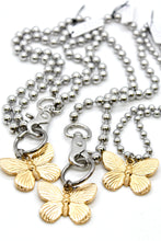 Load image into Gallery viewer, Gold Butterfly Convertible Silver Chain Necklace