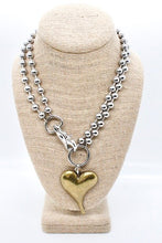 Load image into Gallery viewer, Simple Brass Pendant Convertible Silver Chain Necklace