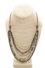 Load image into Gallery viewer, Semi Precious Stone Multi Strand Short Necklace - NLS-Grape