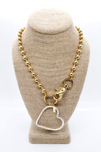 Load image into Gallery viewer, Silver Heart Outline Convertible Gold Chain Necklace