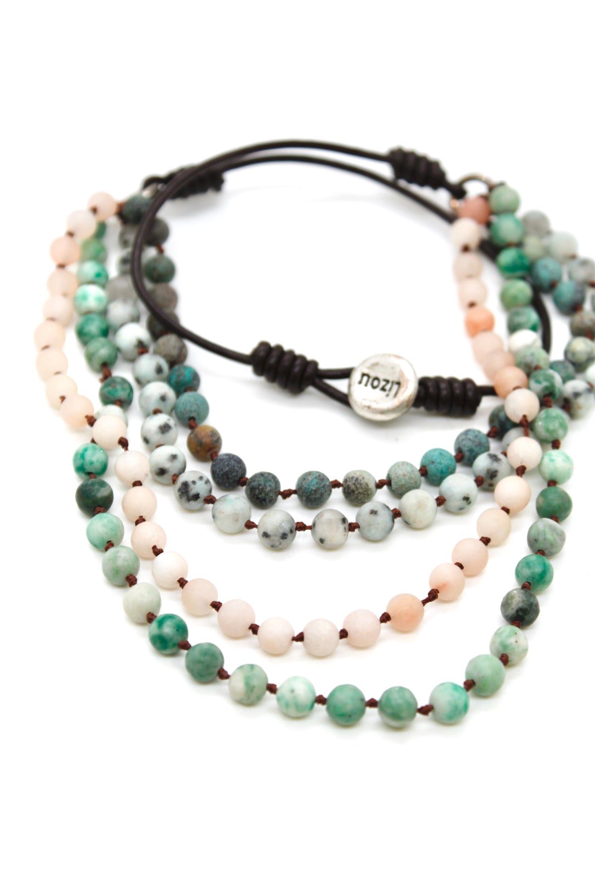 Semi Precious Stone Multi Strand Short Necklace - NLS-M37