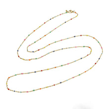 Load image into Gallery viewer, Long Gold Necklace with Rainbow Enamel Dots N2-2371 -French Flair Collection-
