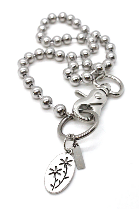 Wild Flowers Charm Necklace Silver Chain Claw Clasp
