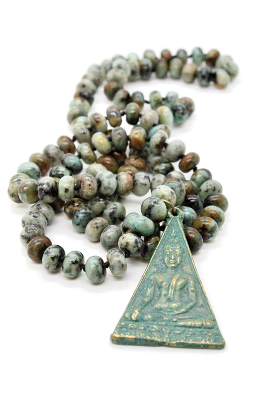 African Turquoise Buddha Necklace -Buddha Collection-