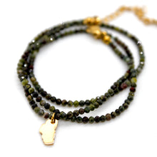 Load image into Gallery viewer, Lake Tahoe Mini Stone Gold Charm Necklace