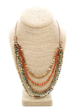 Load image into Gallery viewer, Semi Precious Stone Multi Strand Short Necklace - NLS-Mud