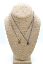 Load image into Gallery viewer, Wine Grapes Mini Stone Gold Charm Necklace