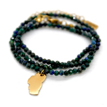 Load image into Gallery viewer, Lake Tahoe Mini Stone Gold Charm Necklace
