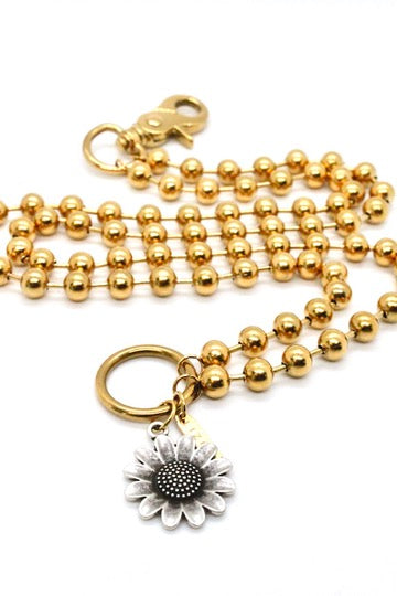 Sunflower Style Pendant Convertible Gold Chain Necklace