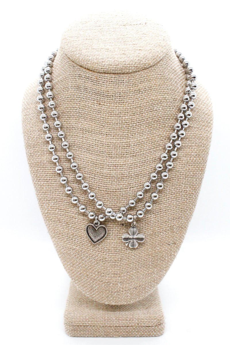 BALL CHAIN NECKLACE WITH ROUND DIAMOND PENDANT – Anita Ko