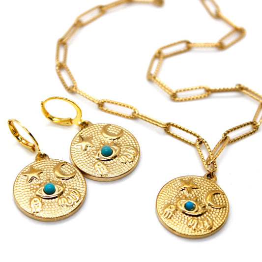 Evil Eye Turquoise Earrings - E9-110