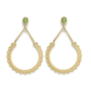 Green Dangle Earrings -French Flair Collection- E4-131