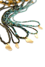 Load image into Gallery viewer, Lake Tahoe Mini Stone Gold Charm Necklace