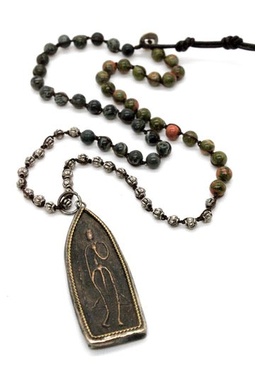 Buddha Necklace 89 - Crochet Necklace / Bracelet Buddha - One of a Kind -