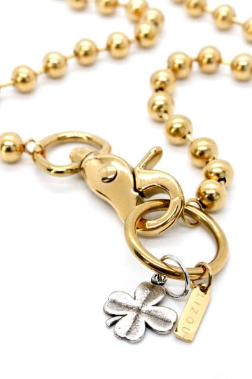 Lucky Shamrock Necklace Single Gold Chain Claw Clasp
