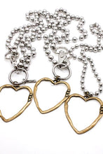 Load image into Gallery viewer, Brass Cutout Heart Convertible Silver Chain Necklace
