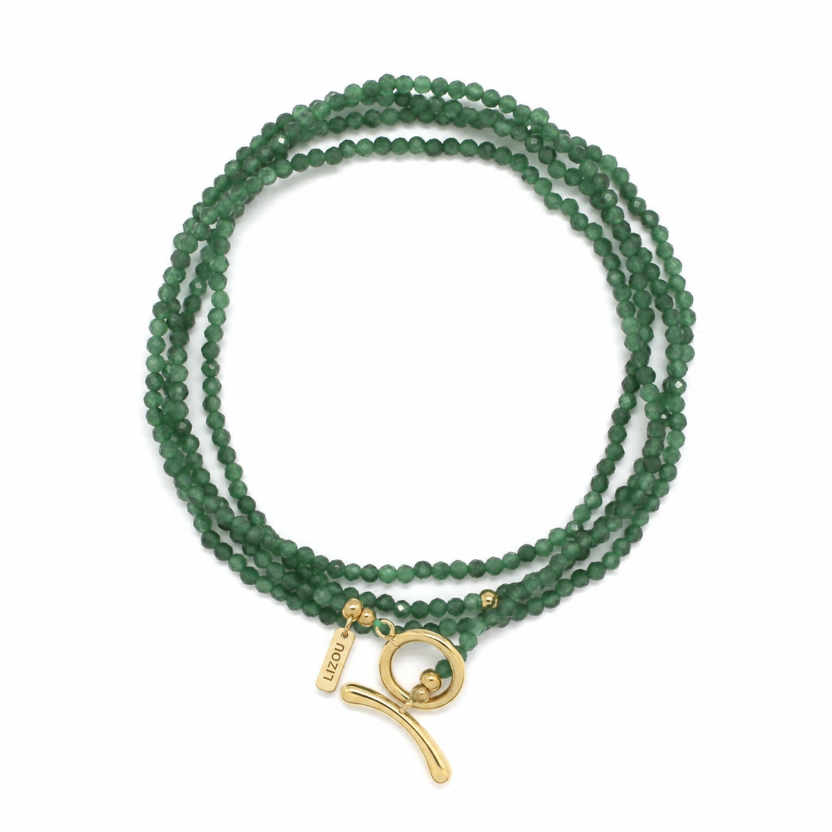 Green Tourmaline Toggle Clasp Wrap Bracelet or Necklace - N2-2785K