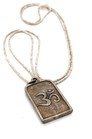 Buddha Necklace 13 - Reversible African Beads - One of a Kind -
