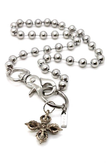 Silver Lucky Cross Necklace Single Silver Chain Claw Clasp