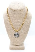 Load image into Gallery viewer, Bird and Moon Phases Pendant Convertible Gold Chain Necklace