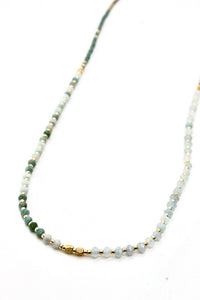 Semi precious Stone and Crystal Delicate Short Necklace -Mini Collection- N3-121