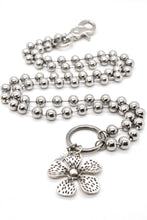 Load image into Gallery viewer, Dotted Flower Pendant Convertible Silver Chain Necklace
