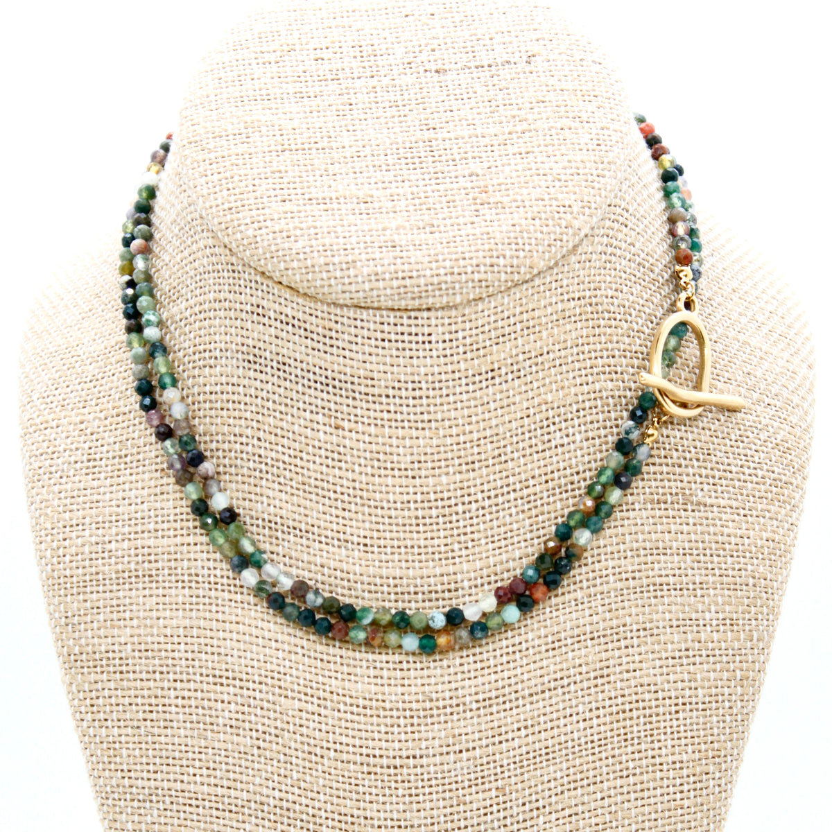 Luxury Faceted Long Indian Agate Necklace or Bracelet - N9-310