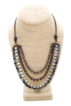Load image into Gallery viewer, Semi Precious Stone Multi Strand Short Necklace - NLS-M36