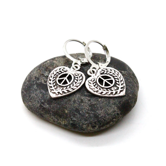 Cutout Peace Heart Small Earrings - E9-021