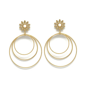 Inner Disk 24K Gold Plate Delicate Earrings -French Flair Collection- E4-129