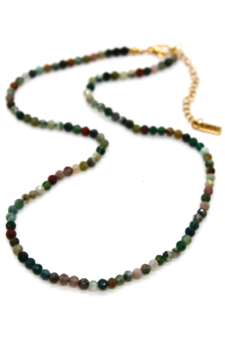 Short Indian Agate Stone Necklace - N9-200IA