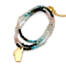 Load image into Gallery viewer, Lake Tahoe Mini Stone Gold Charm Necklace